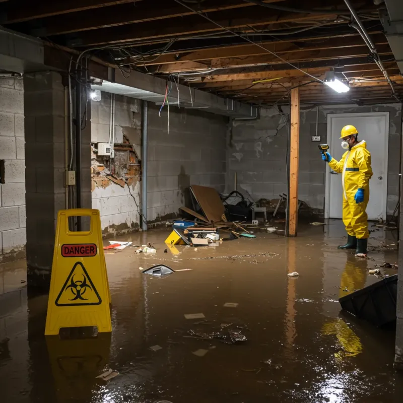 Flooded Basement Electrical Hazard in Spring Lake, NC Property